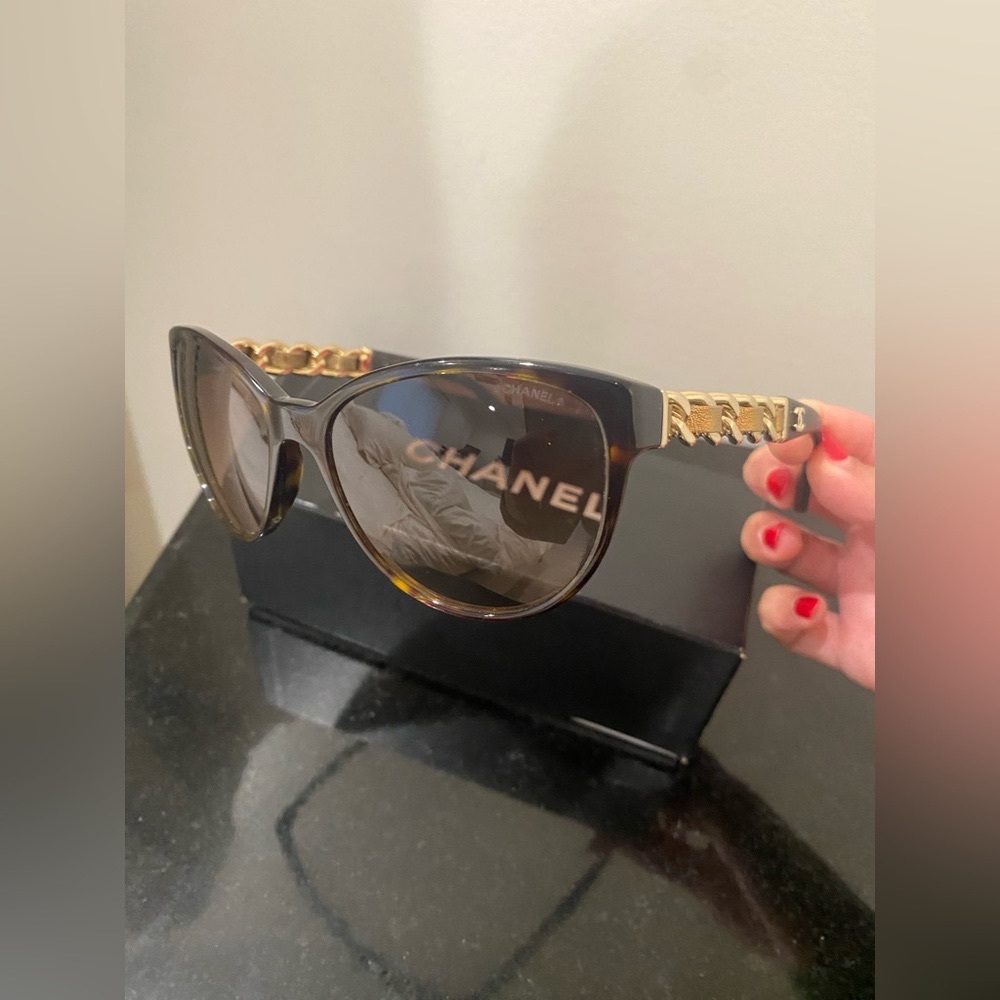 Chanel Sunglasses with gold detail